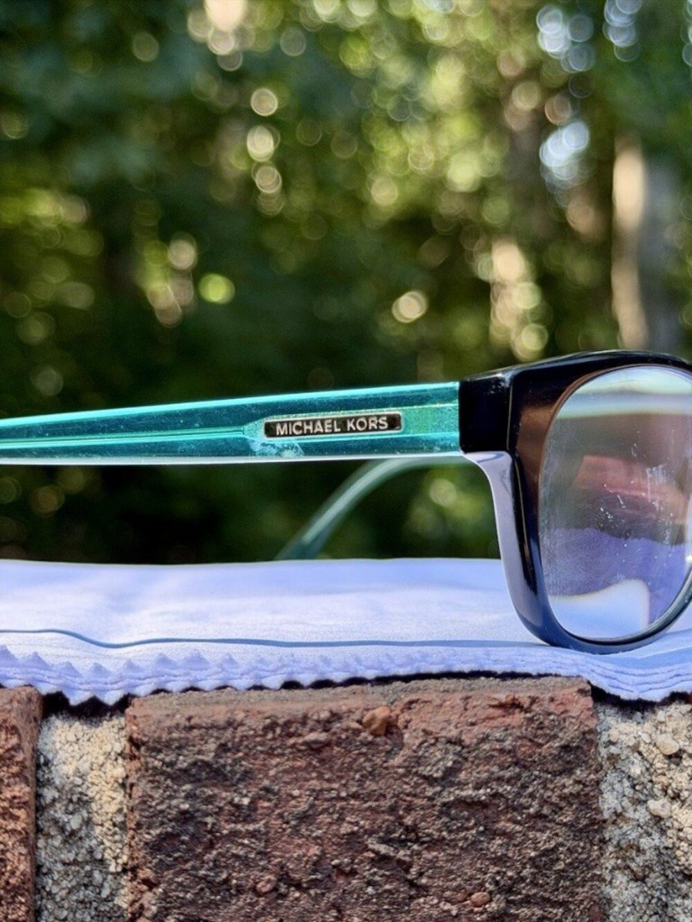 Michael Kors MK282 001 Black Aqua Teal Crystal Eyeglasses Frames Only 51-18-135